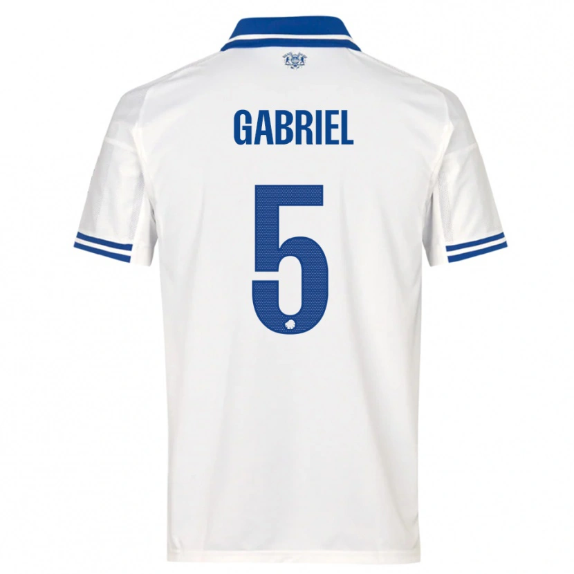 Danxen Kinderen Gabriel Pereira #5 Wit Blauw Thuisshirt Thuistenue 2025/26 T-Shirt België
