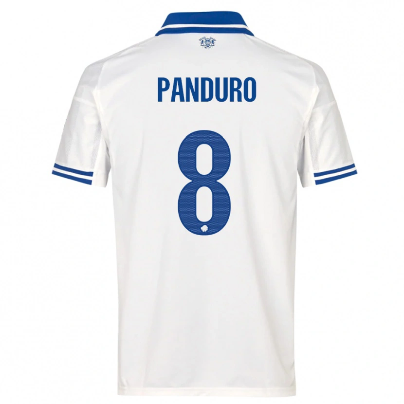 Danxen Kinderen Tristan Panduro #8 Wit Blauw Thuisshirt Thuistenue 2025/26 T-Shirt België
