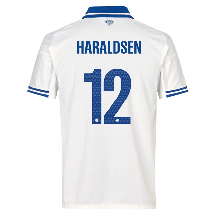 Danxen Kinderen Henrik Haraldsen #12 Wit Blauw Thuisshirt Thuistenue 2025/26 T-Shirt België