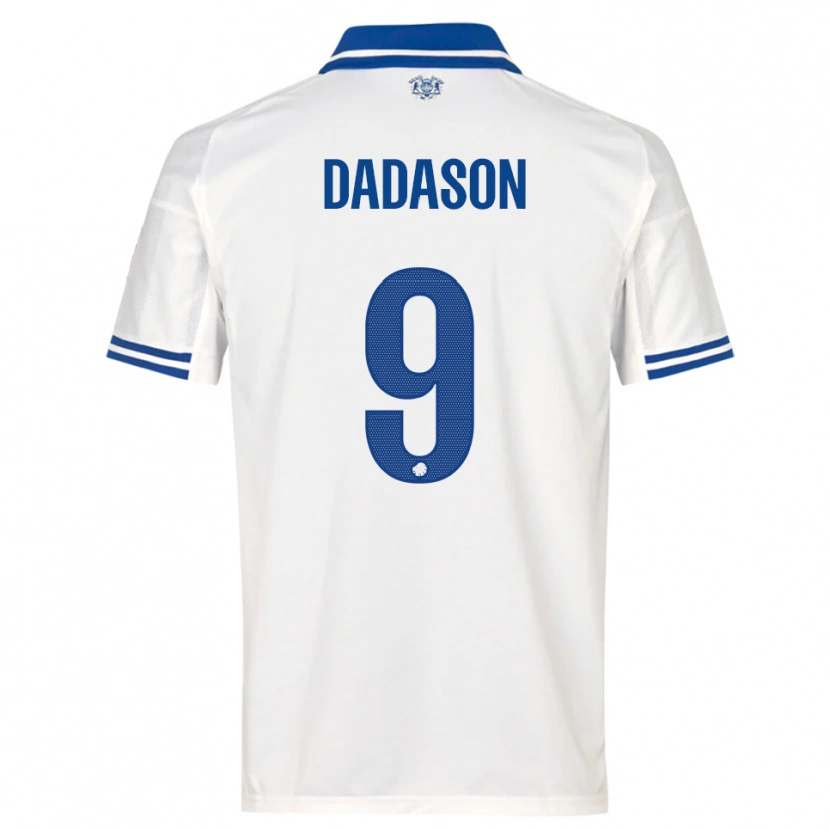 Danxen Kinderen Viktor Dadason #9 Wit Blauw Thuisshirt Thuistenue 2025/26 T-Shirt België