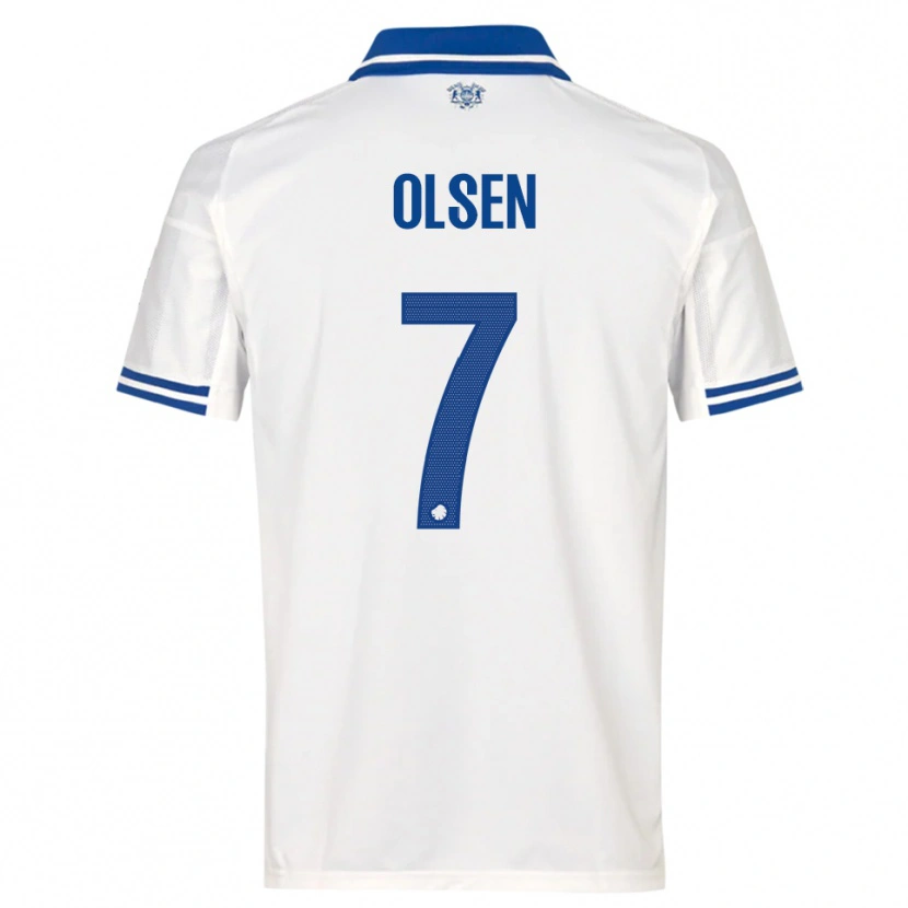 Danxen Kinderen Gunnar Olsen #7 Wit Blauw Thuisshirt Thuistenue 2025/26 T-Shirt België
