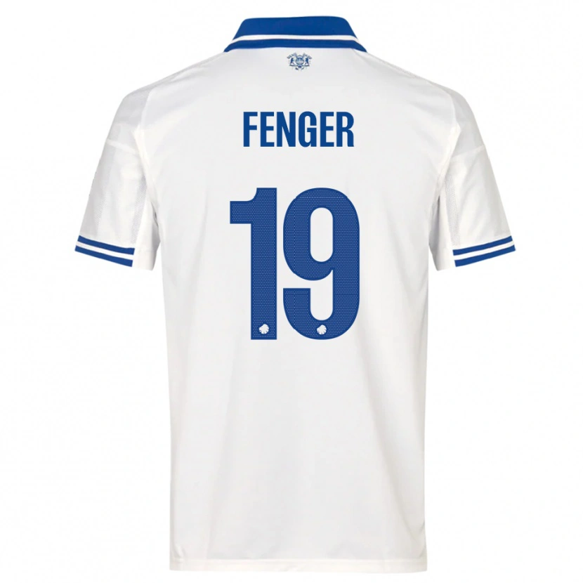 Danxen Kinderen Oskar Fenger #19 Wit Blauw Thuisshirt Thuistenue 2025/26 T-Shirt België