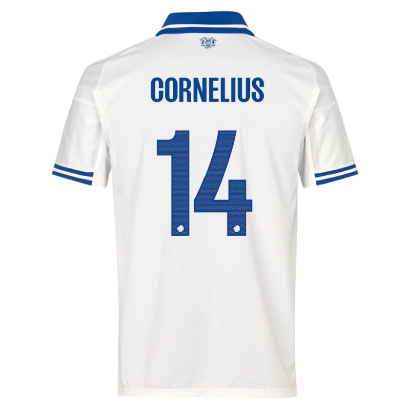 Danxen Kinderen Andreas Cornelius #14 Wit Blauw Thuisshirt Thuistenue 2025/26 T-Shirt België