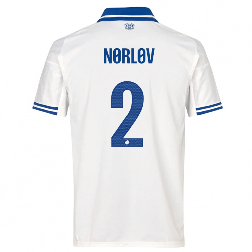 Danxen Kinderen William Nørløv #2 Wit Blauw Thuisshirt Thuistenue 2025/26 T-Shirt België