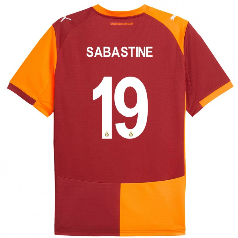 Danxen Kinderen Flourish Chioma Sabastine #19 Rood Oranje Thuisshirt Thuistenue 2025/26 T-Shirt België