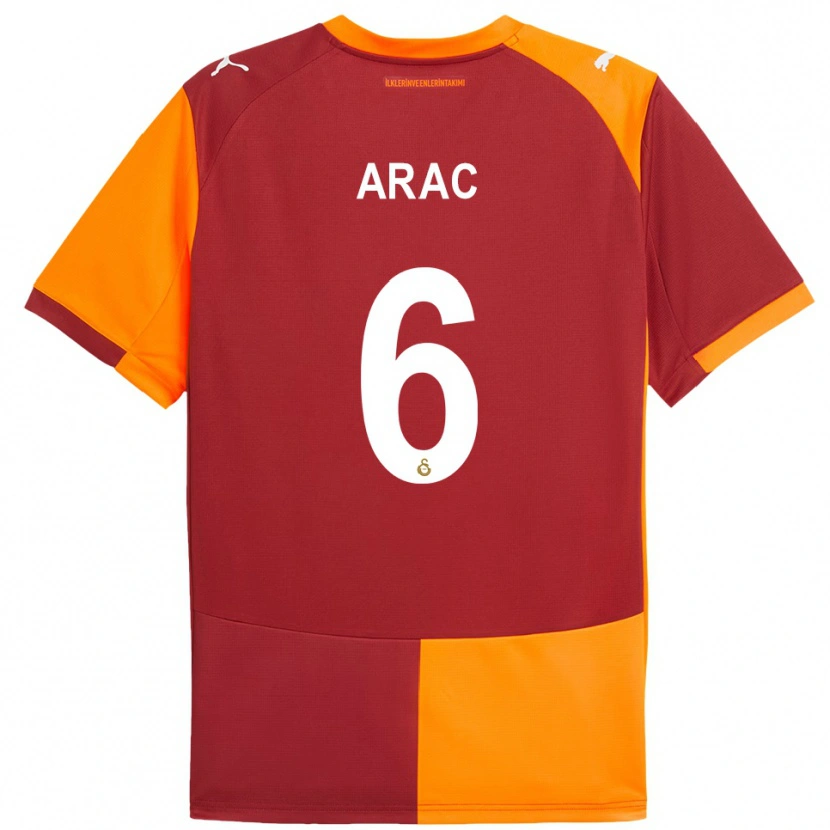 Danxen Kinderen Ege Araç #6 Rood Oranje Thuisshirt Thuistenue 2025/26 T-Shirt België