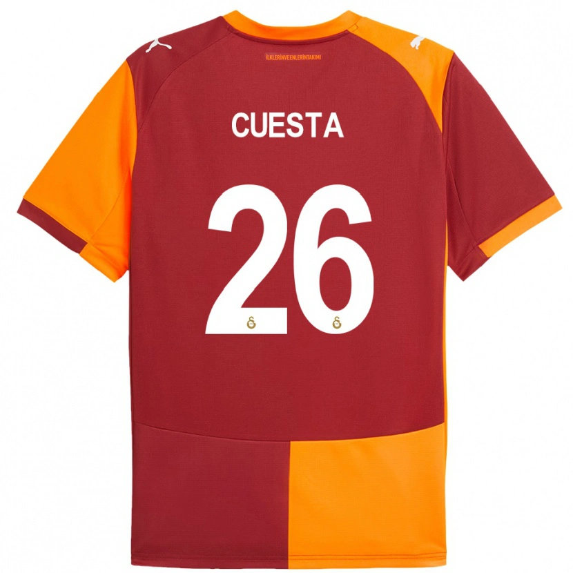 Danxen Kinderen Carlos Cuesta #26 Rood Oranje Thuisshirt Thuistenue 2025/26 T-Shirt België