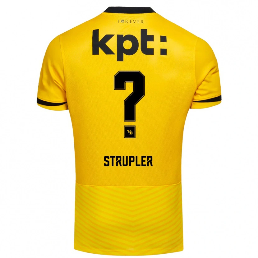 Danxen Kinderen Cedrik Strupler #0 Geel Zwart Thuisshirt Thuistenue 2025/26 T-Shirt België