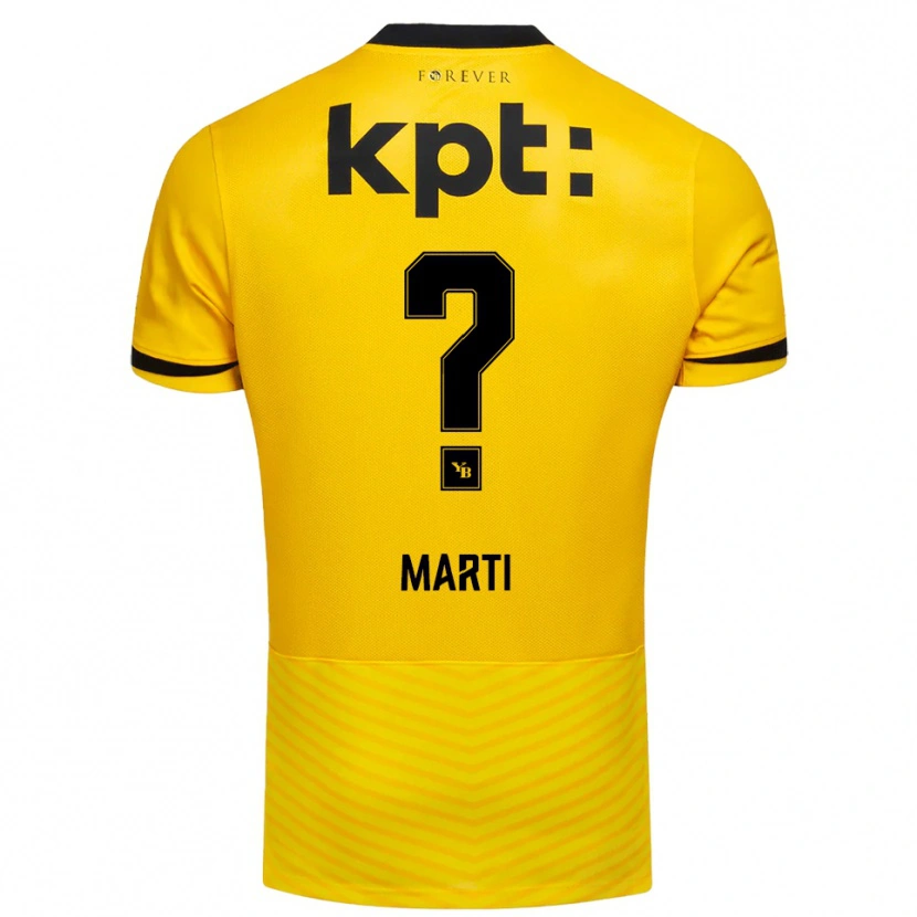 Danxen Kinderen Robin Marti #0 Geel Zwart Thuisshirt Thuistenue 2025/26 T-Shirt België