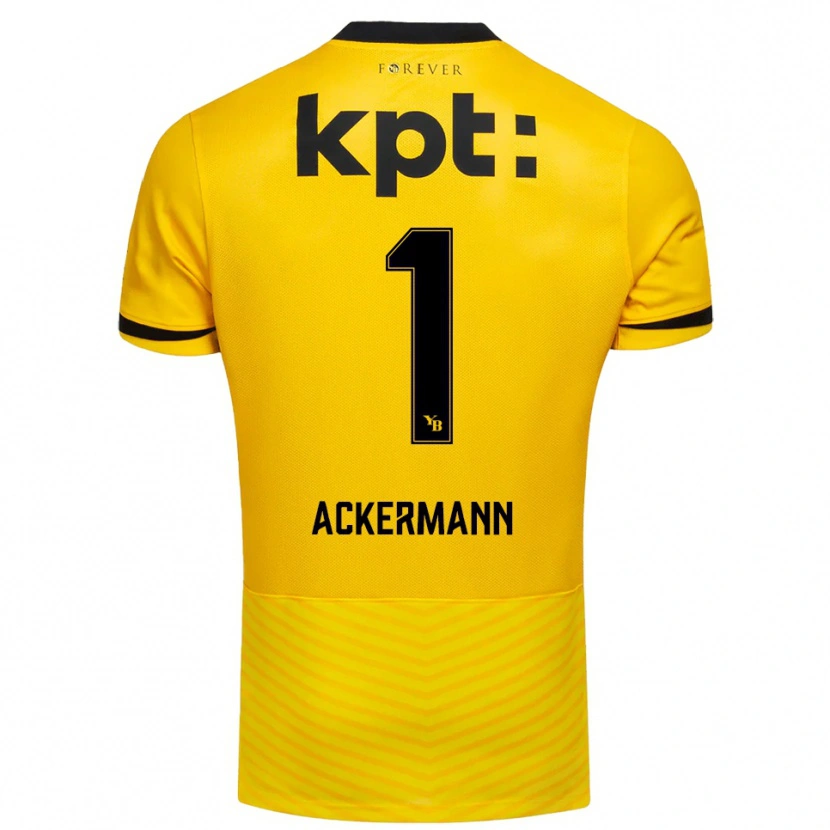 Danxen Kinderen Jara Ackermann #1 Geel Zwart Thuisshirt Thuistenue 2025/26 T-Shirt België