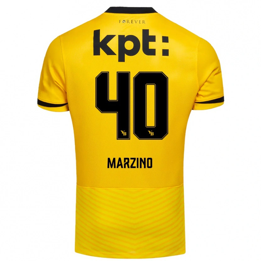 Danxen Kinderen Dario Marzino #40 Geel Zwart Thuisshirt Thuistenue 2025/26 T-Shirt België