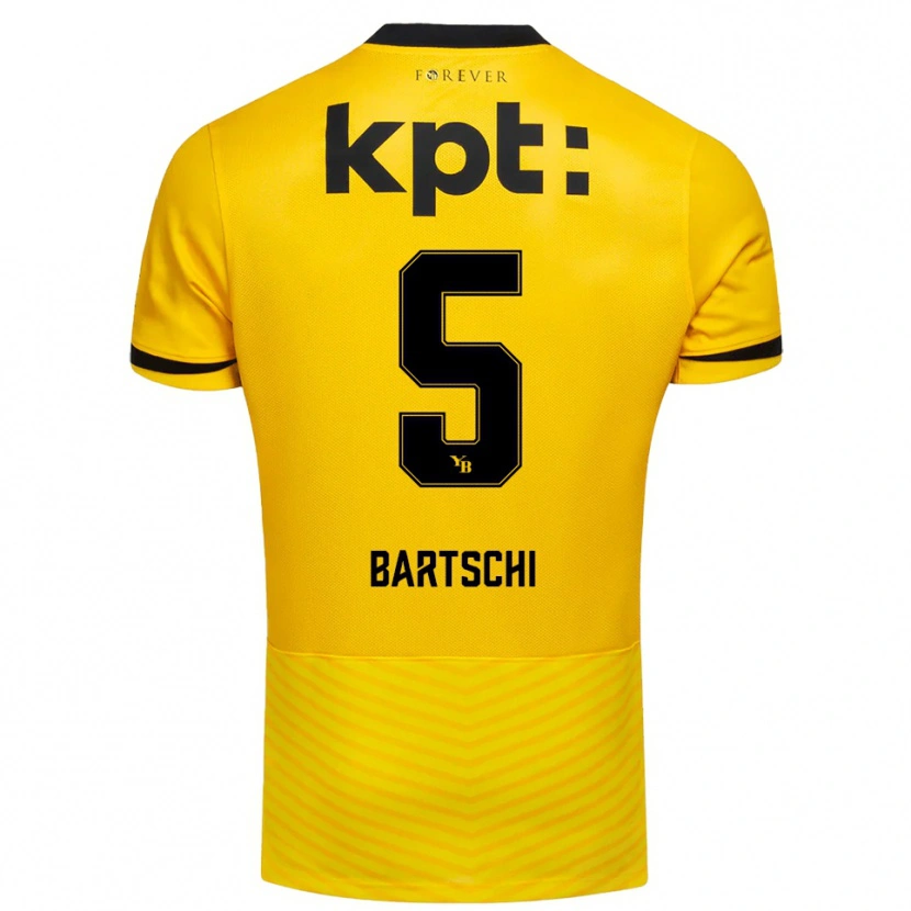 Danxen Kinderen Lorena Bärtschi #5 Geel Zwart Thuisshirt Thuistenue 2025/26 T-Shirt België