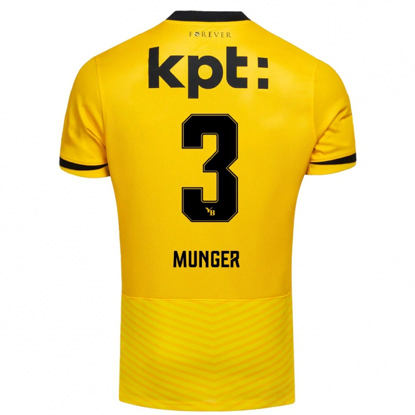 Danxen Kinderen Noa Münger #3 Geel Zwart Thuisshirt Thuistenue 2025/26 T-Shirt België