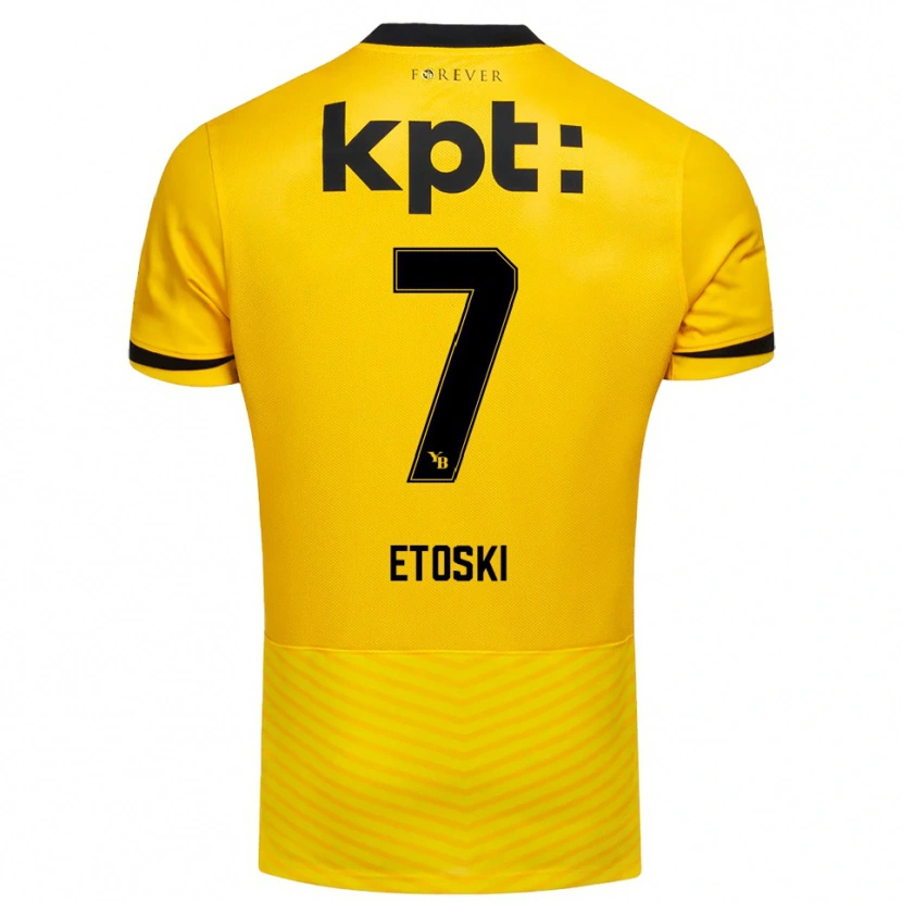 Danxen Kinderen Edin Etoski #7 Geel Zwart Thuisshirt Thuistenue 2025/26 T-Shirt België