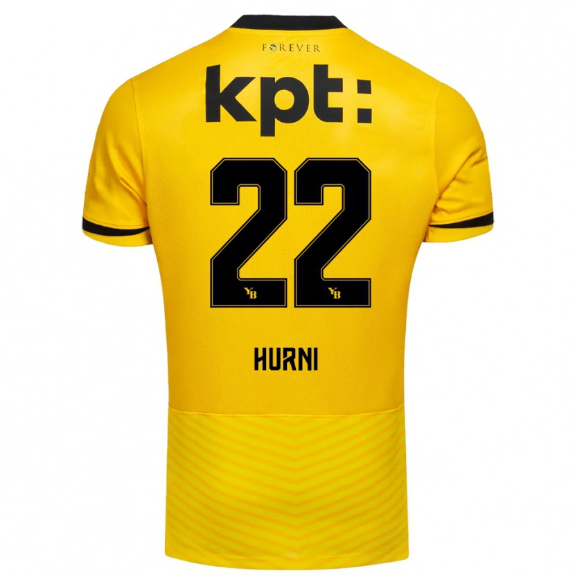 Danxen Kinderen Thaïs Hurni #22 Geel Zwart Thuisshirt Thuistenue 2025/26 T-Shirt België