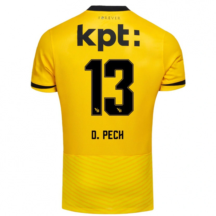 Danxen Kinderen Dominik Pech #13 Geel Zwart Thuisshirt Thuistenue 2025/26 T-Shirt België