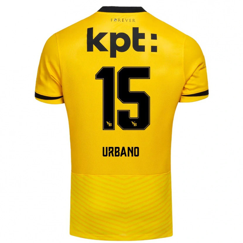 Danxen Kinderen Nicolò Urbano #15 Geel Zwart Thuisshirt Thuistenue 2025/26 T-Shirt België