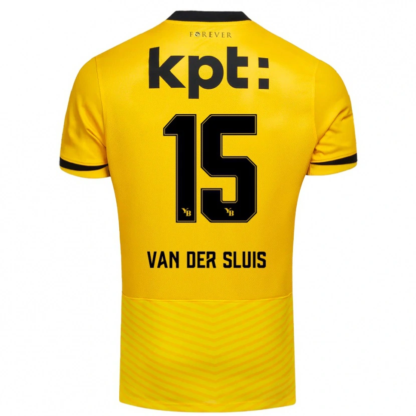 Danxen Kinderen Gennaro Van Der Sluis #15 Geel Zwart Thuisshirt Thuistenue 2025/26 T-Shirt België