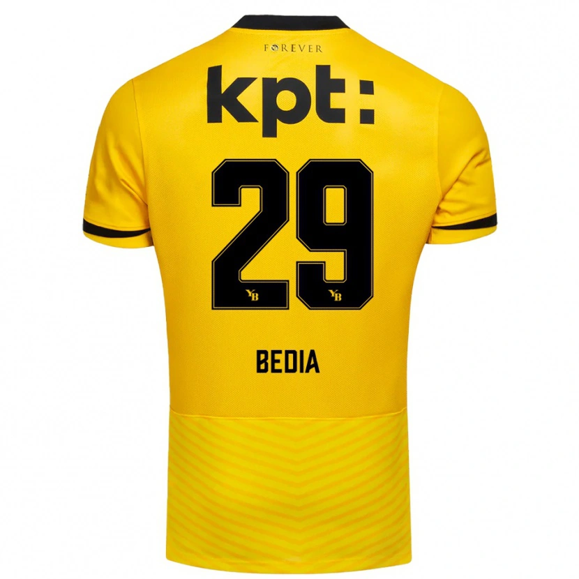 Danxen Kinderen Chris Bedia #29 Geel Zwart Thuisshirt Thuistenue 2025/26 T-Shirt België