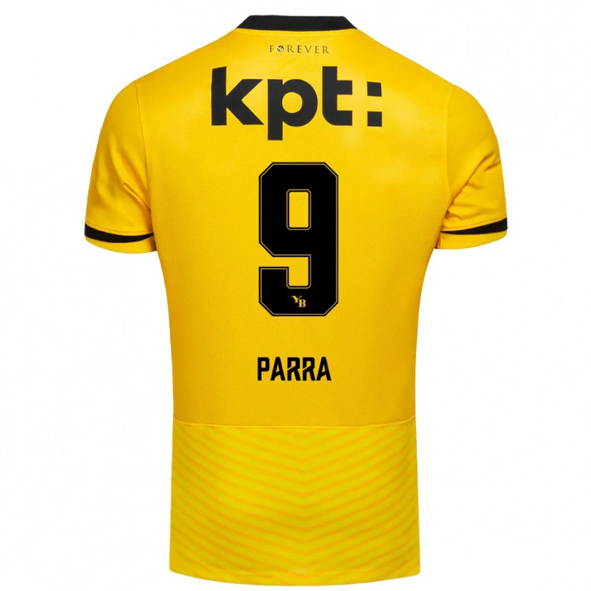Danxen Kinderen Hugo Parra #9 Geel Zwart Thuisshirt Thuistenue 2025/26 T-Shirt België