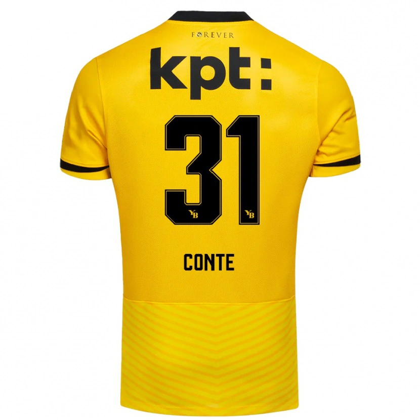 Danxen Kinderen Facinet Conte #31 Geel Zwart Thuisshirt Thuistenue 2025/26 T-Shirt België