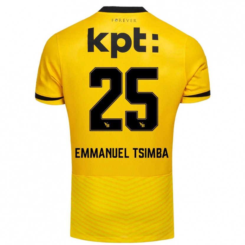 Danxen Kinderen Felix Emmanuel Tsimba #25 Geel Zwart Thuisshirt Thuistenue 2025/26 T-Shirt België