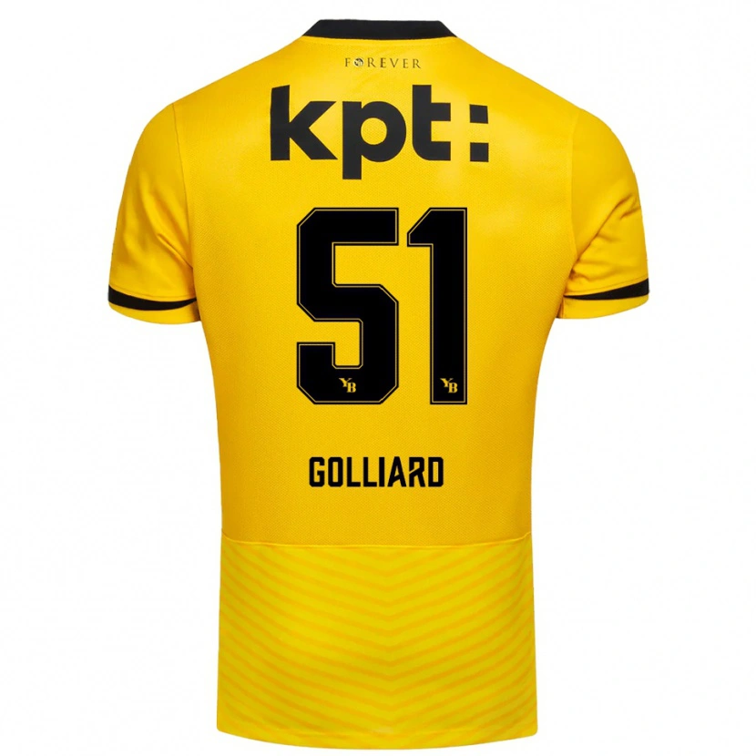 Danxen Kinderen Théo Golliard #51 Geel Zwart Thuisshirt Thuistenue 2025/26 T-Shirt België