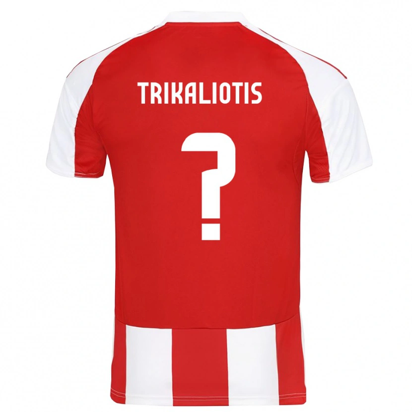 Danxen Kinderen Vangelis Trikaliotis #0 Rood Wit Thuisshirt Thuistenue 2025/26 T-Shirt België