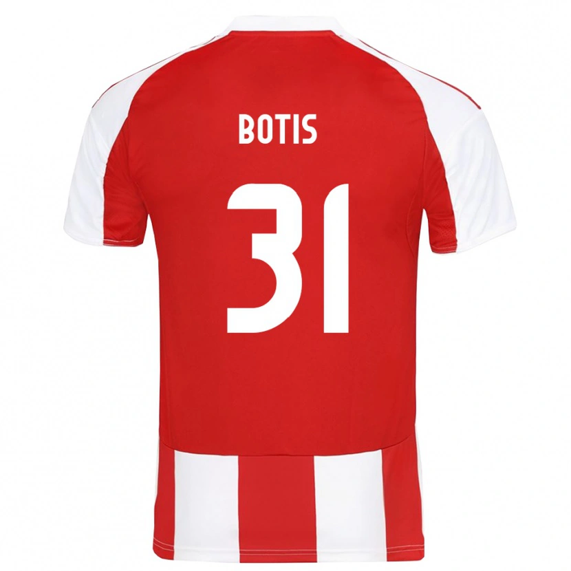 Danxen Kinderen Nikolaos Botis #31 Rood Wit Thuisshirt Thuistenue 2025/26 T-Shirt België