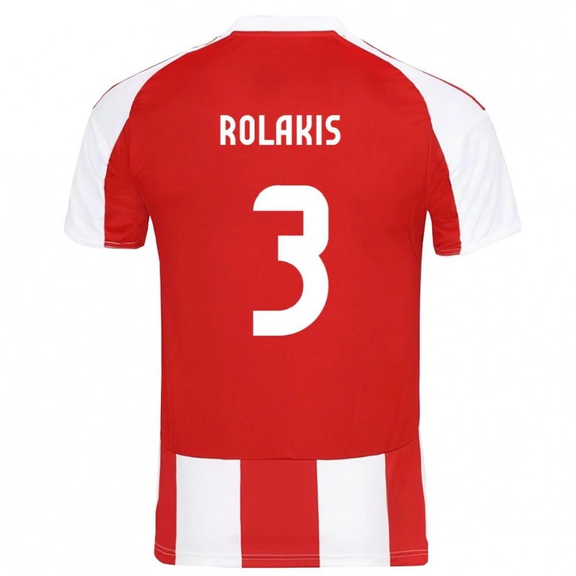 Danxen Kinderen Giannis Rolakis #3 Rood Wit Thuisshirt Thuistenue 2025/26 T-Shirt België