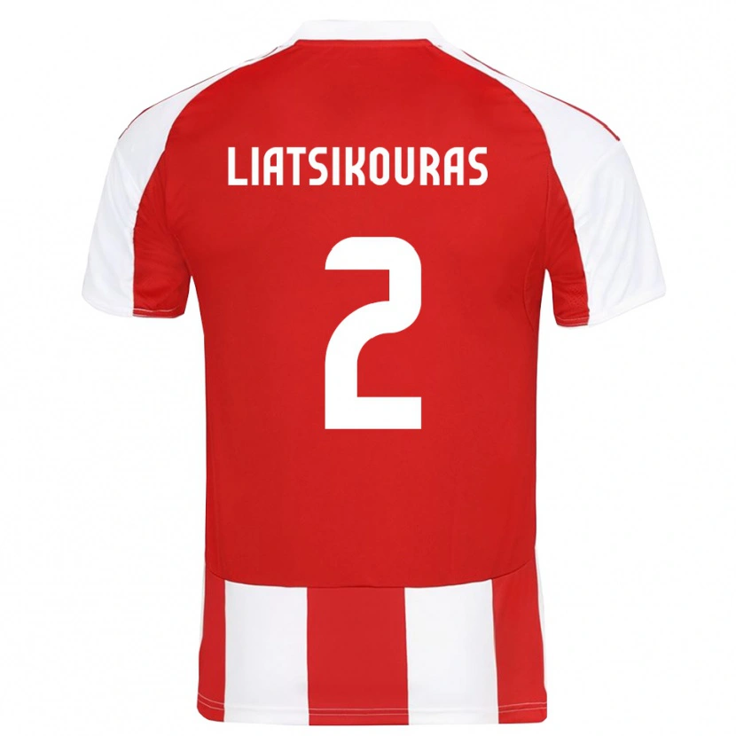 Danxen Kinderen Argyrios Liatsikouras #2 Rood Wit Thuisshirt Thuistenue 2025/26 T-Shirt België
