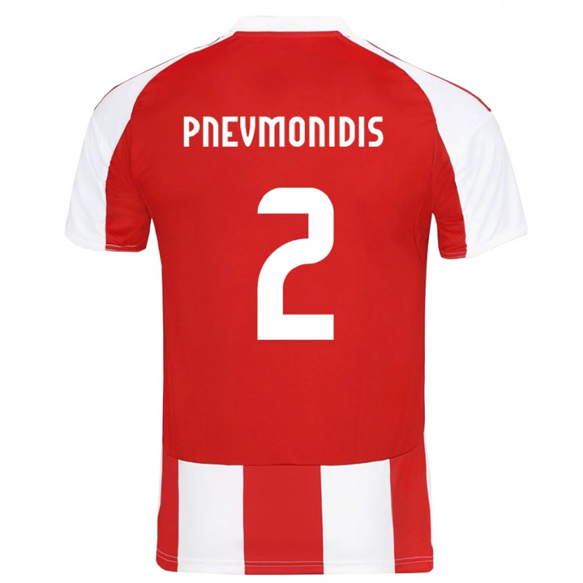 Danxen Kinderen Stavros Pnevmonidis #2 Rood Wit Thuisshirt Thuistenue 2025/26 T-Shirt België