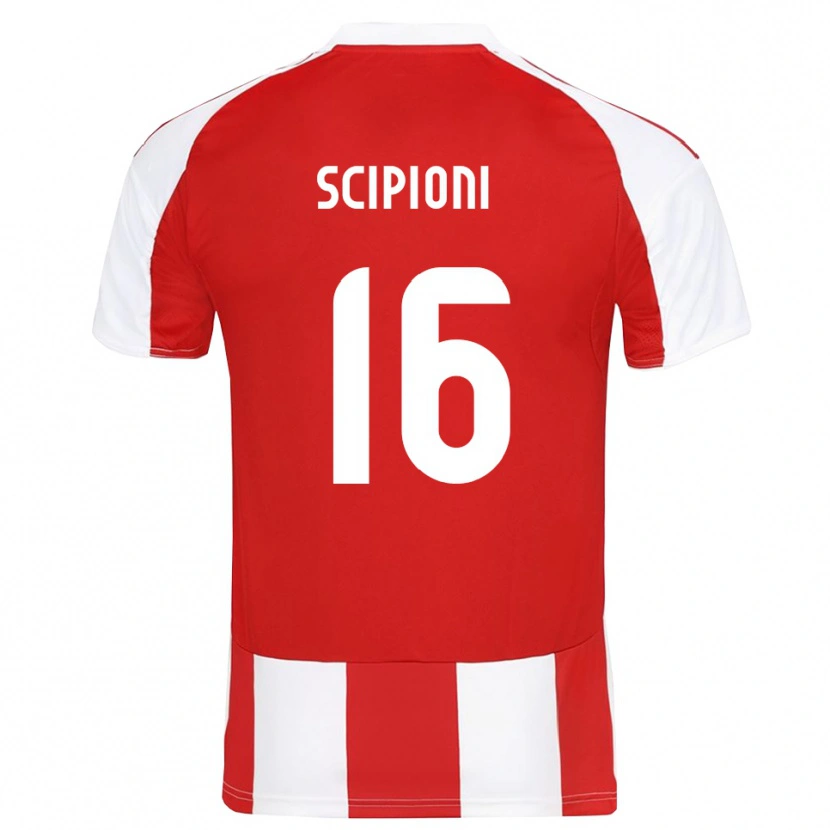 Danxen Kinderen Lorenzo Scipioni #16 Rood Wit Thuisshirt Thuistenue 2025/26 T-Shirt België