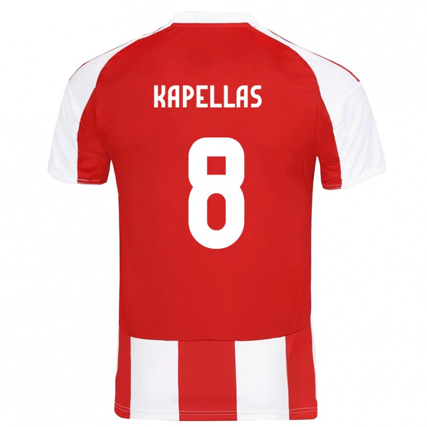 Danxen Kinderen Christos Kapellas #8 Rood Wit Thuisshirt Thuistenue 2025/26 T-Shirt België