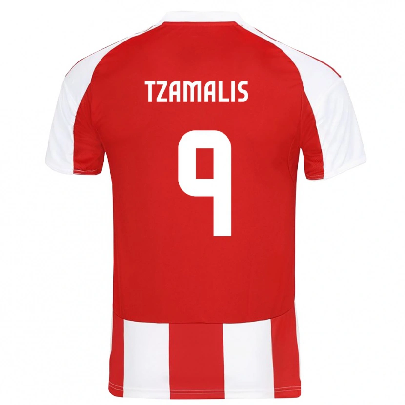 Danxen Kinderen Alexandros Tzamalis #9 Rood Wit Thuisshirt Thuistenue 2025/26 T-Shirt België