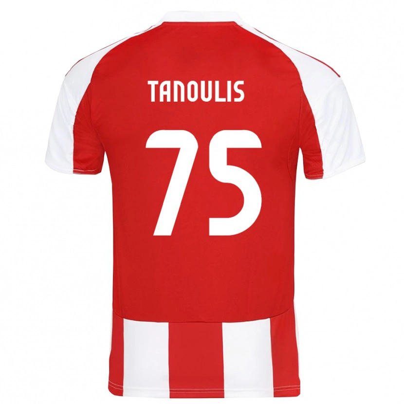 Danxen Kinderen Konstantinos Tanoulis #75 Rood Wit Thuisshirt Thuistenue 2025/26 T-Shirt België