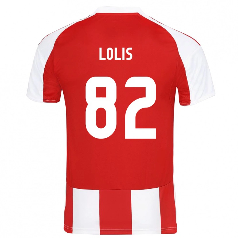 Danxen Kinderen Nikolaos Lolis #82 Rood Wit Thuisshirt Thuistenue 2025/26 T-Shirt België