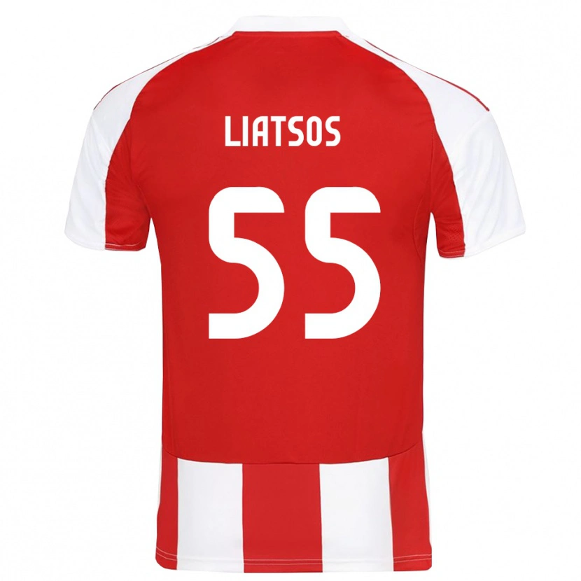 Danxen Kinderen Christos Liatsos #55 Rood Wit Thuisshirt Thuistenue 2025/26 T-Shirt België