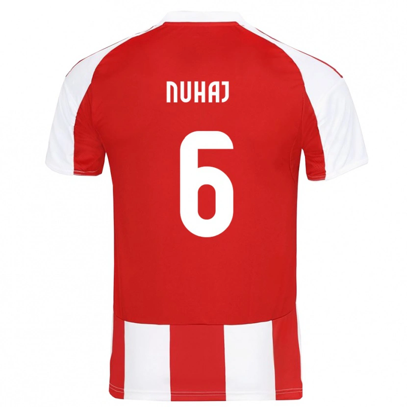 Danxen Kinderen Fabjano Nuhaj #6 Rood Wit Thuisshirt Thuistenue 2025/26 T-Shirt België