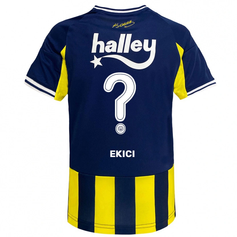 Danxen Kinderen Alaettin Ekici #0 Geel Donkerblauw Wit Thuisshirt Thuistenue 2025/26 T-Shirt België