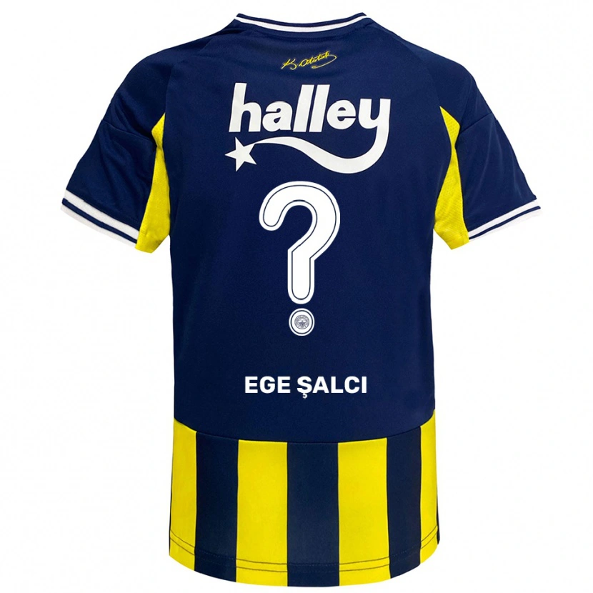 Danxen Kinderen Yağız Ege Şalcı #0 Geel Donkerblauw Wit Thuisshirt Thuistenue 2025/26 T-Shirt België