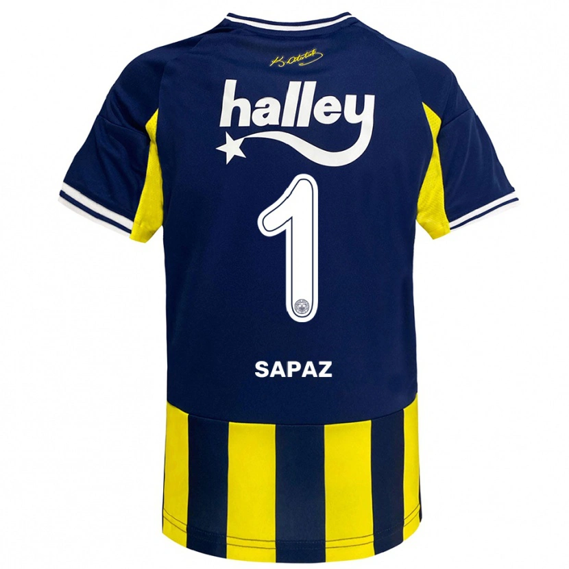 Danxen Kinderen Kuzey Sapaz #1 Geel Donkerblauw Wit Thuisshirt Thuistenue 2025/26 T-Shirt België