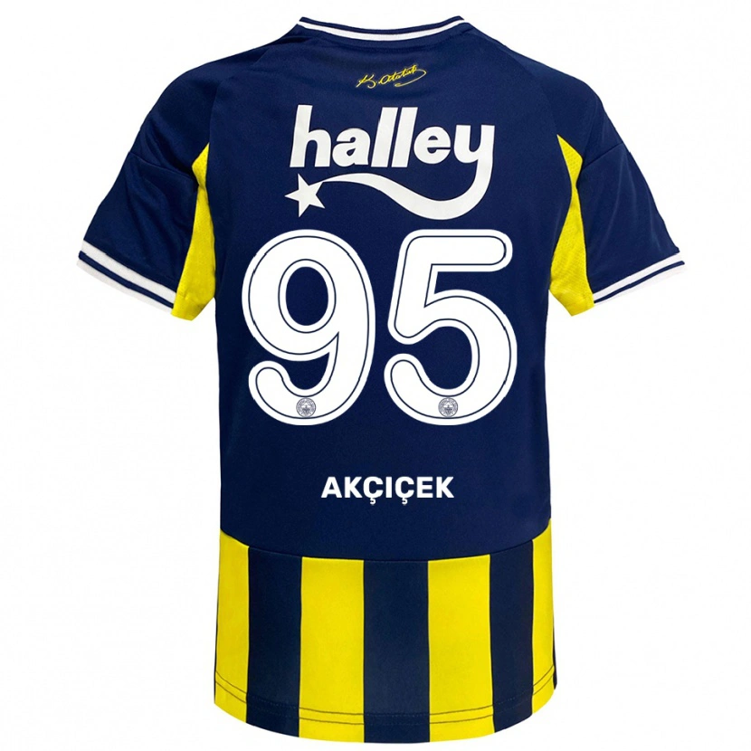 Danxen Kinderen Yusuf Akçiçek #95 Geel Donkerblauw Wit Thuisshirt Thuistenue 2025/26 T-Shirt België