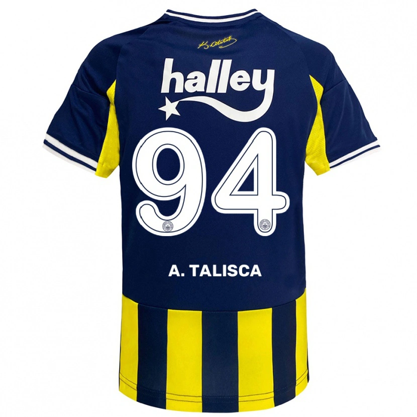 Danxen Kinderen Talisca #94 Geel Donkerblauw Wit Thuisshirt Thuistenue 2025/26 T-Shirt België