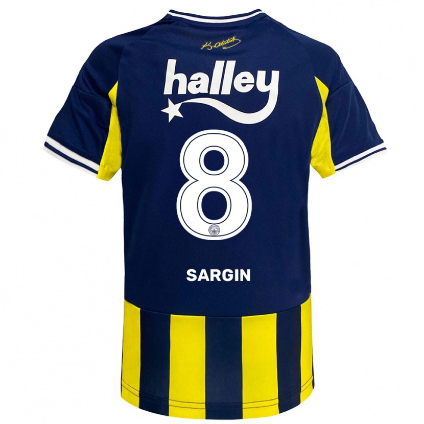 Danxen Kinderen Samet Sargın #8 Geel Donkerblauw Wit Thuisshirt Thuistenue 2025/26 T-Shirt België
