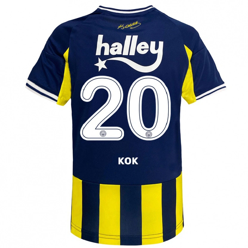 Danxen Kinderen Serhan Kök #20 Geel Donkerblauw Wit Thuisshirt Thuistenue 2025/26 T-Shirt België