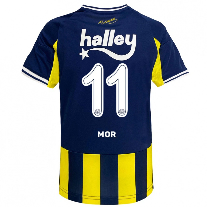 Danxen Kinderen Emre Mor #11 Geel Donkerblauw Wit Thuisshirt Thuistenue 2025/26 T-Shirt België