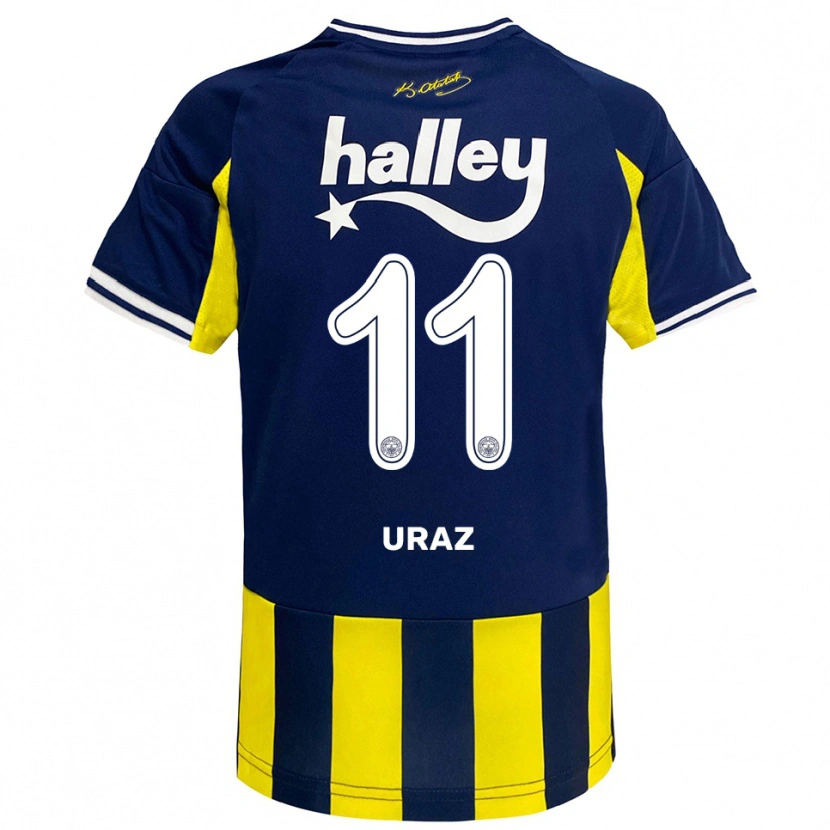 Danxen Kinderen Yağmur Uraz #11 Geel Donkerblauw Wit Thuisshirt Thuistenue 2025/26 T-Shirt België