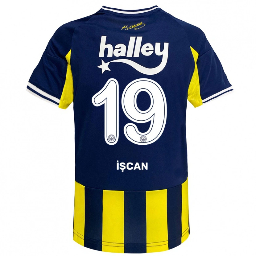Danxen Kinderen Berkay İşcan #19 Geel Donkerblauw Wit Thuisshirt Thuistenue 2025/26 T-Shirt België