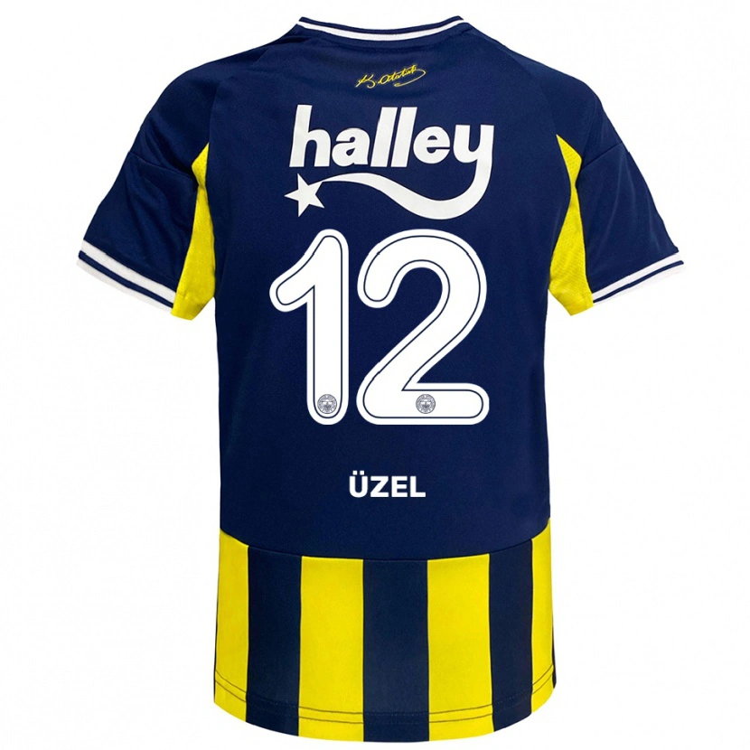 Danxen Kinderen Nevzat Üzel #12 Geel Donkerblauw Wit Thuisshirt Thuistenue 2025/26 T-Shirt België